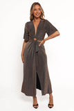 Blanca Cut Out Maxi Dress Black Rose Gold