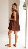 Vanessa Oversized Mini Dress Chocolate