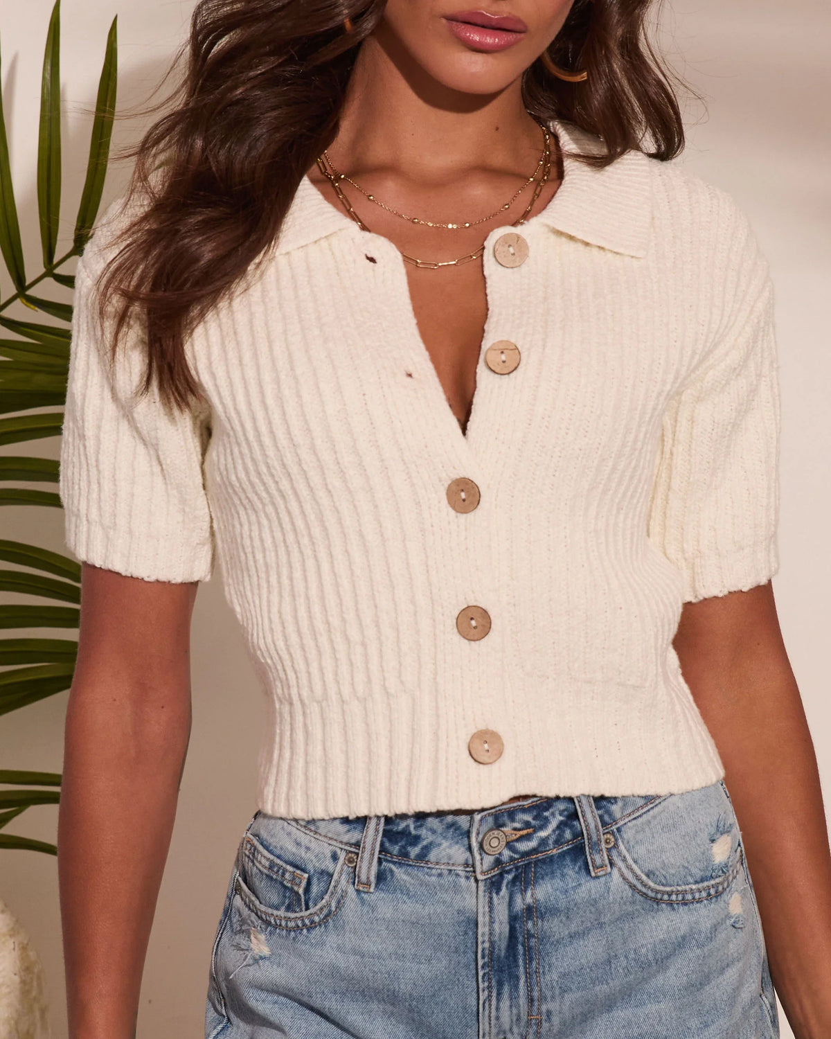 Shore Light Knit Short Sleeve Sweater
