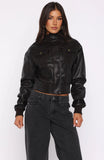 Shes Sassy PU Jacket Coffee