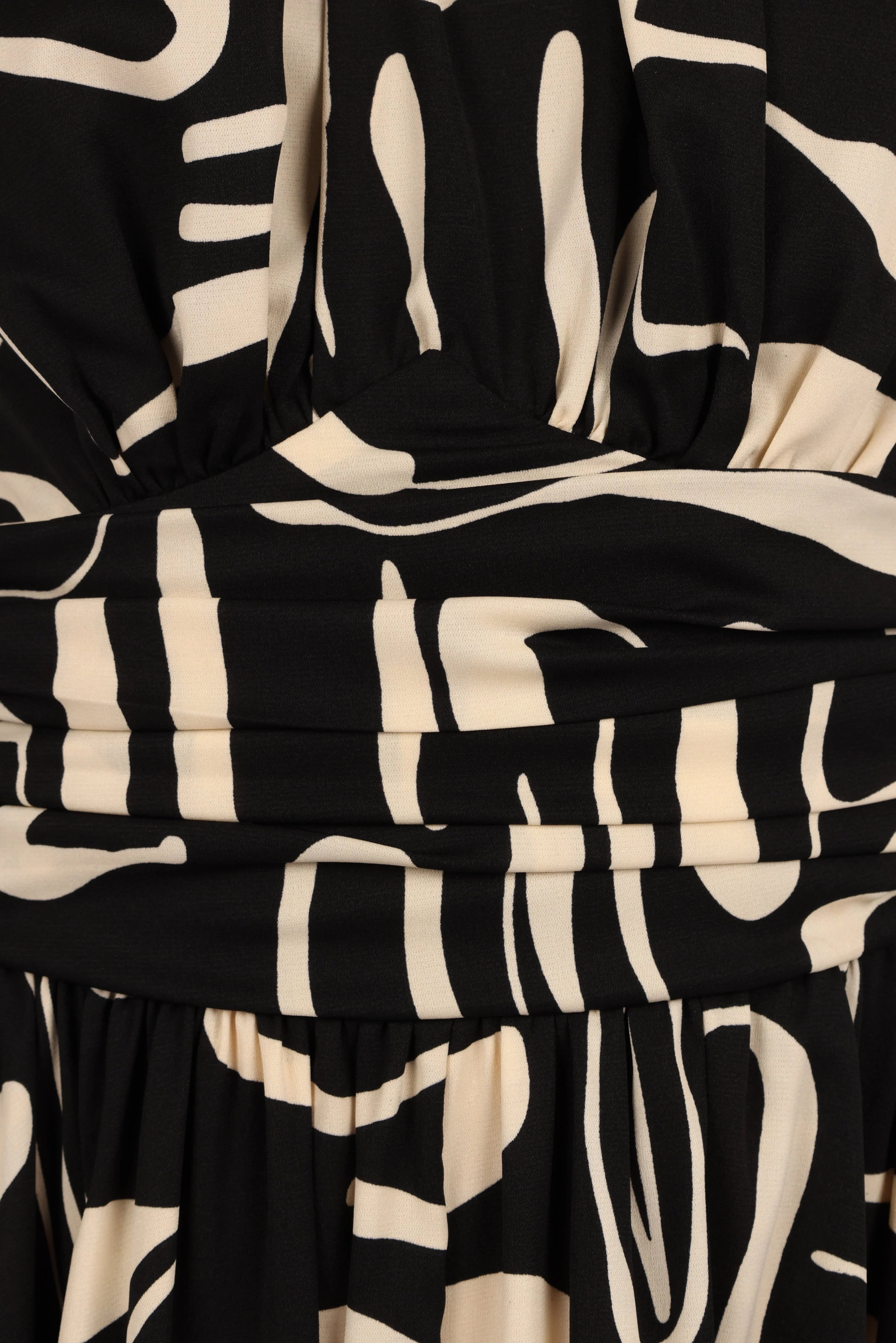 Jennifer Halterneck Maxi Dress Black White