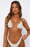 Coolum Reversible Bikini Top Cream Black Polka Dot