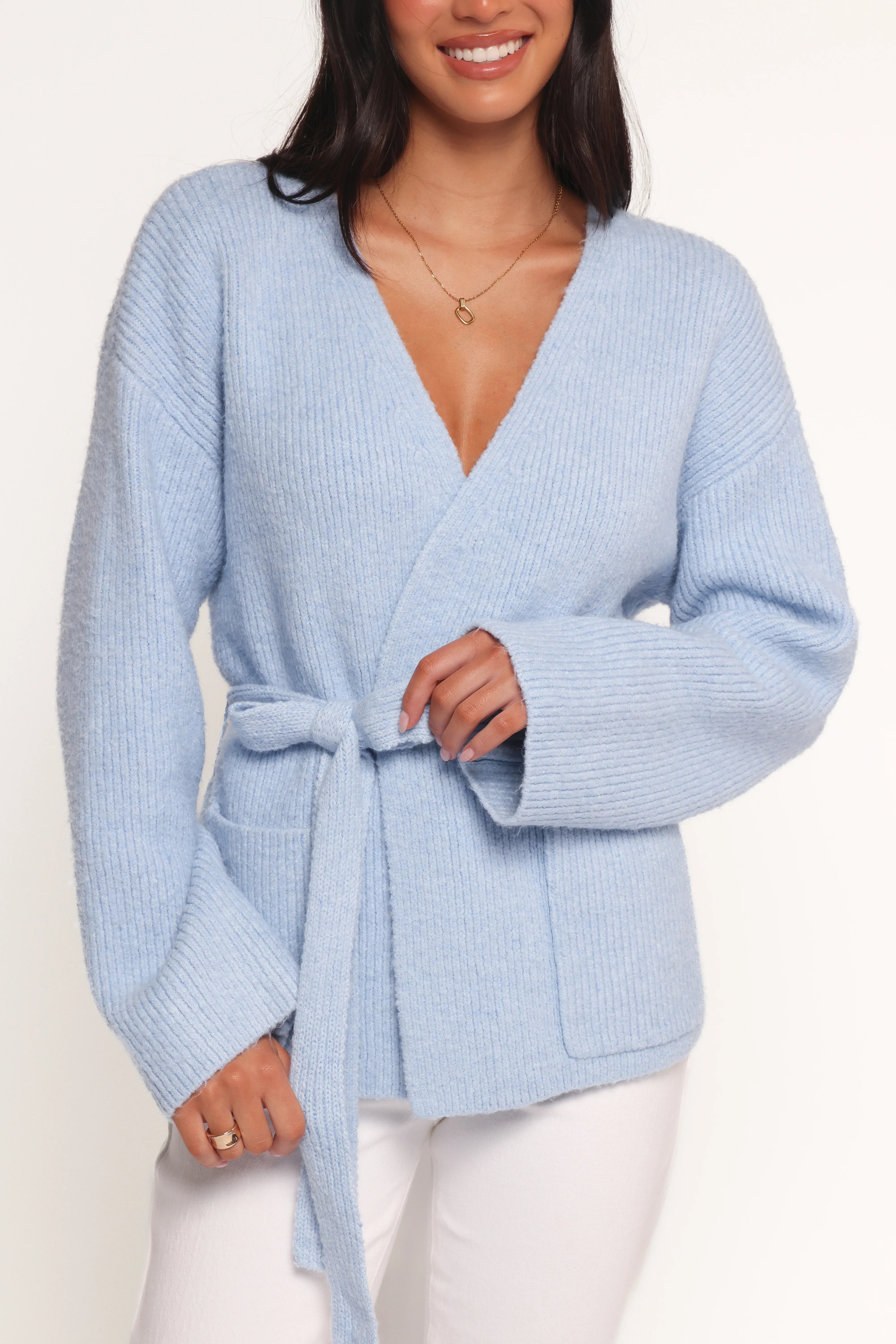 Mika Wrap Cardigan Blue