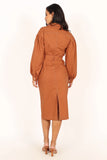Coco Long Sleeve Midi Dress Tan