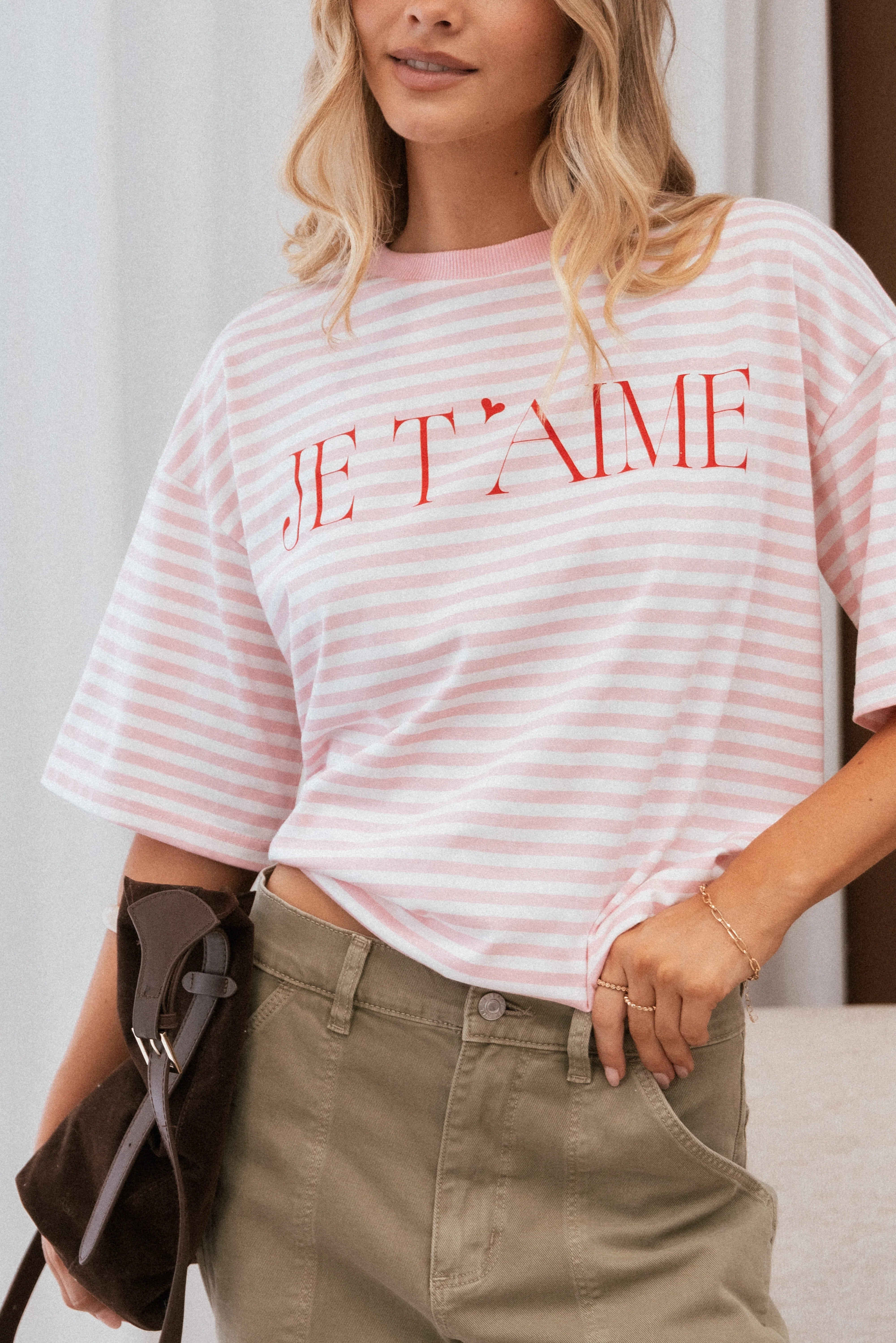 Marly Je TAime Tee Pink Stripe