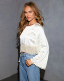 Celestial Romance Satin Fringe Top
