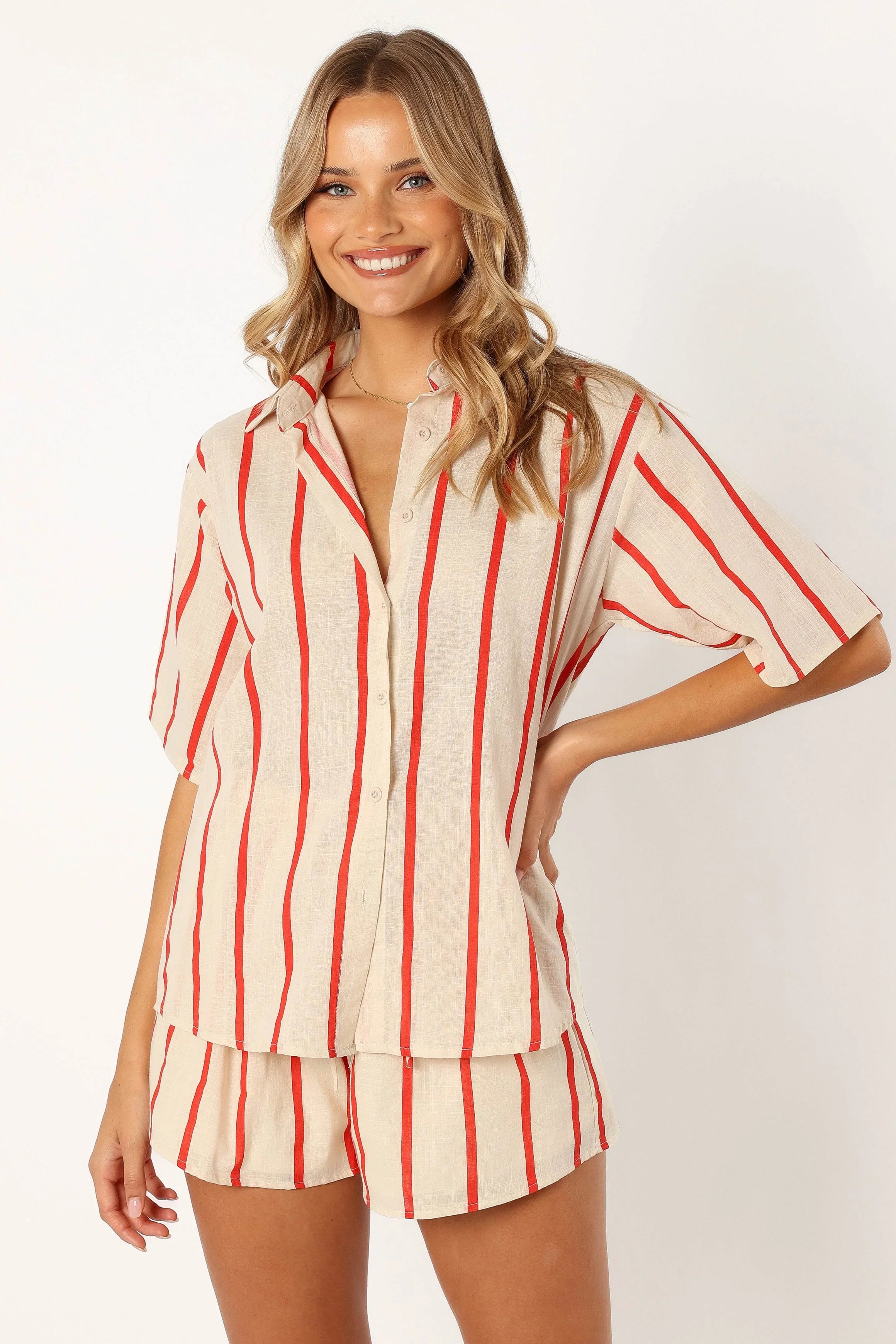 Myles Short Set Red Stripe