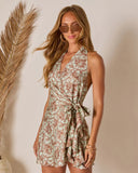 Sunberry Halter Wrap Tie Mini Dress