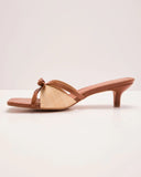 Tatie Straw Open Toe Kitten Heels