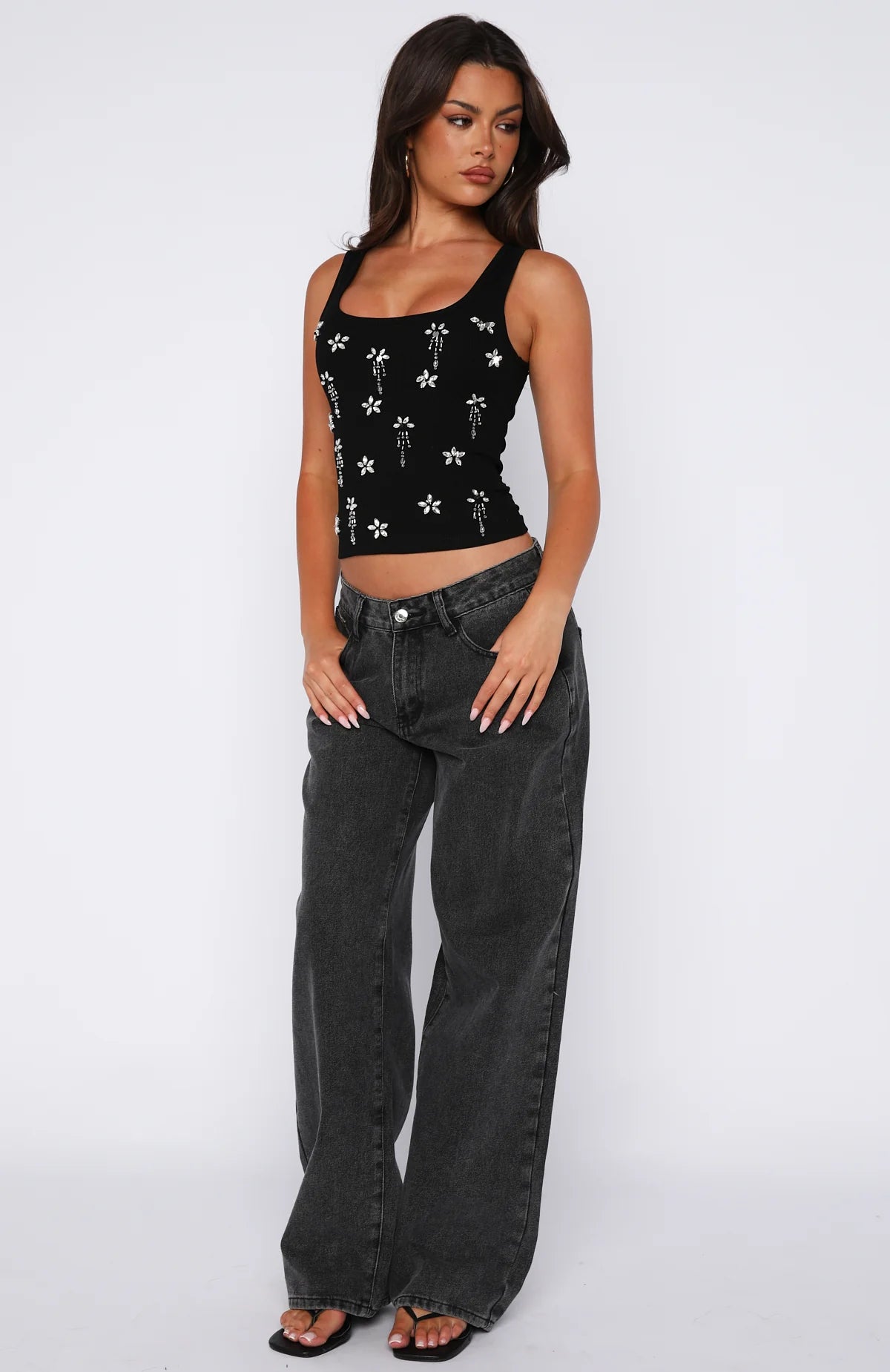Sinful Embrace Rib Tank Black