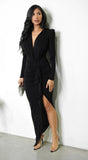 Azra Metallic Maxi Dress Black