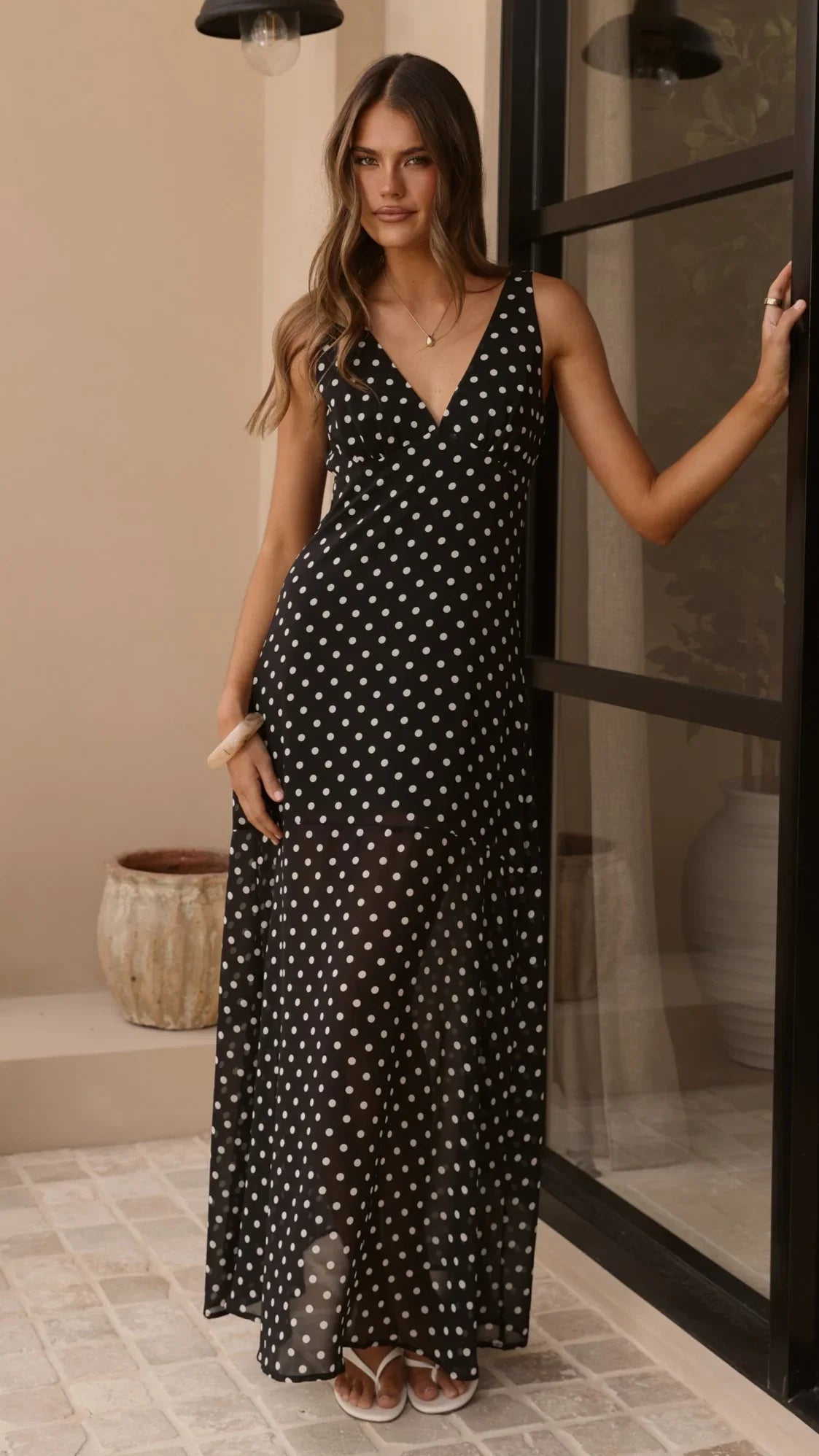 Oriella Maxi Dress Black Polka