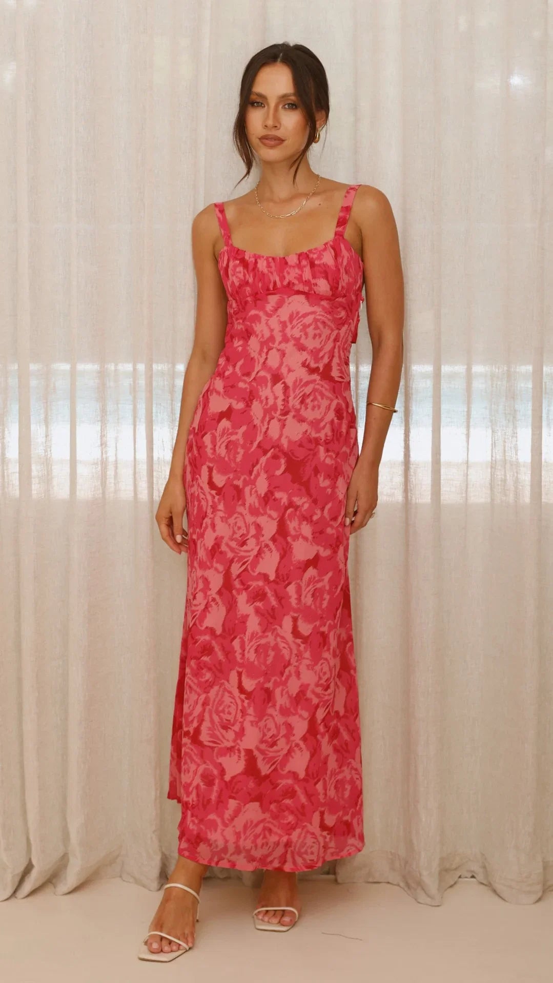 Margo Midi Dress Pink Floral
