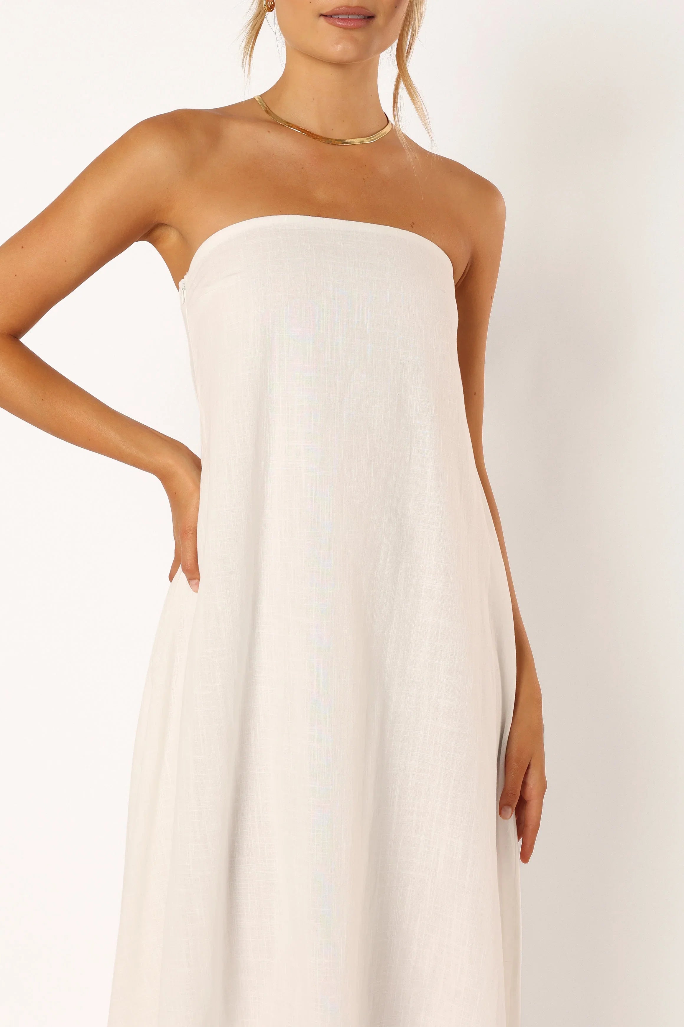 Soph Strapless Maxi Dress White