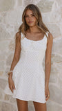 Malina Mini Dress White Polka