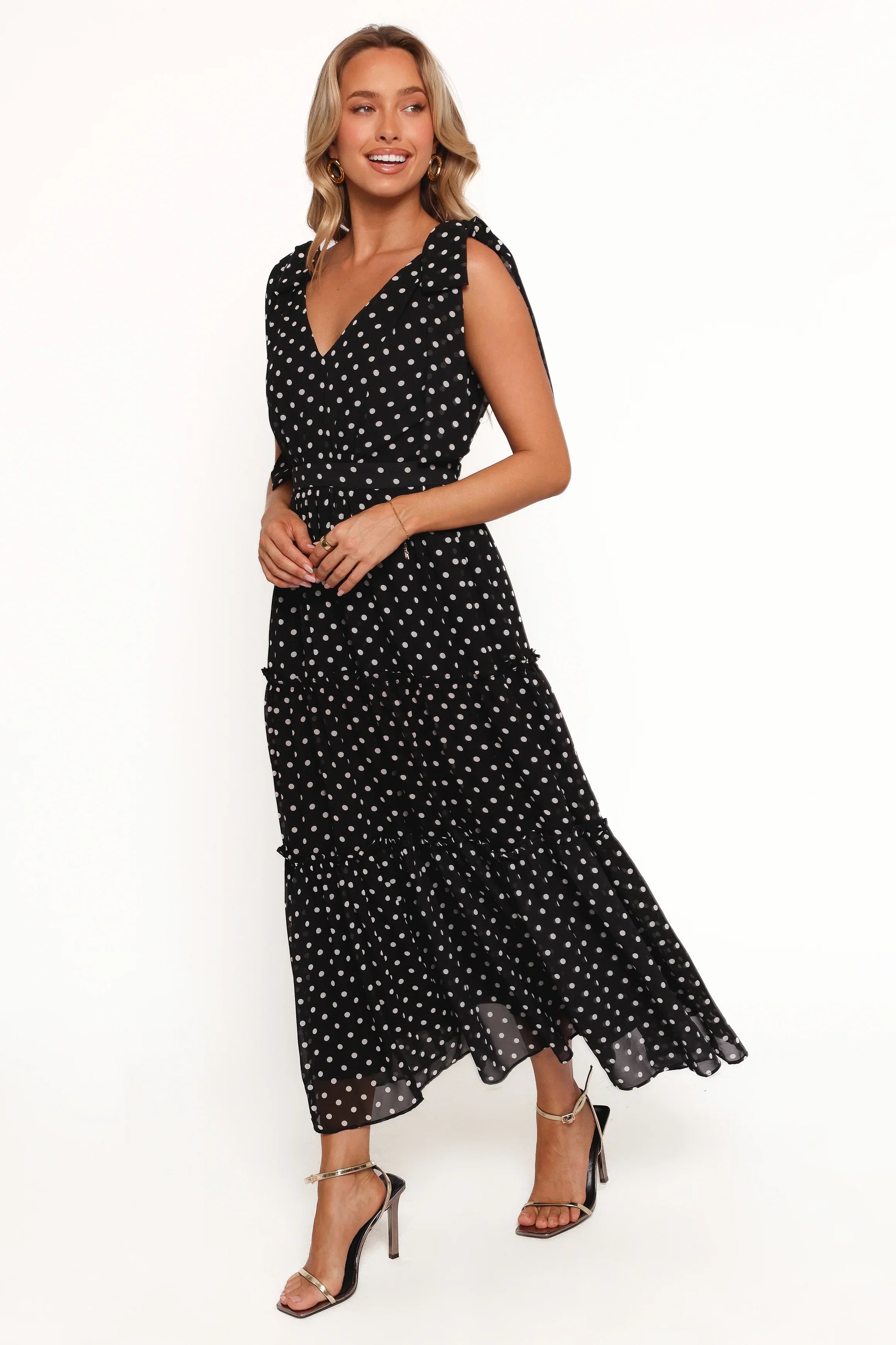Ada Maxi Dress Black Polka Dot
