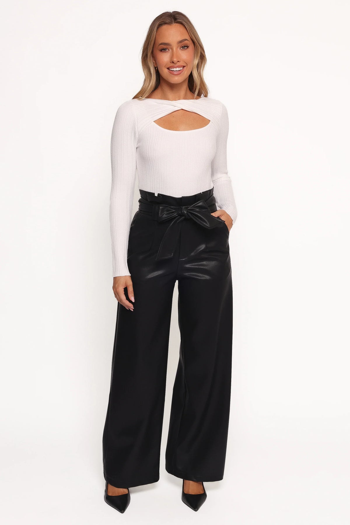 Kieran Faux Leather Pant Black