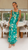 Margo Midi Dress Green Print