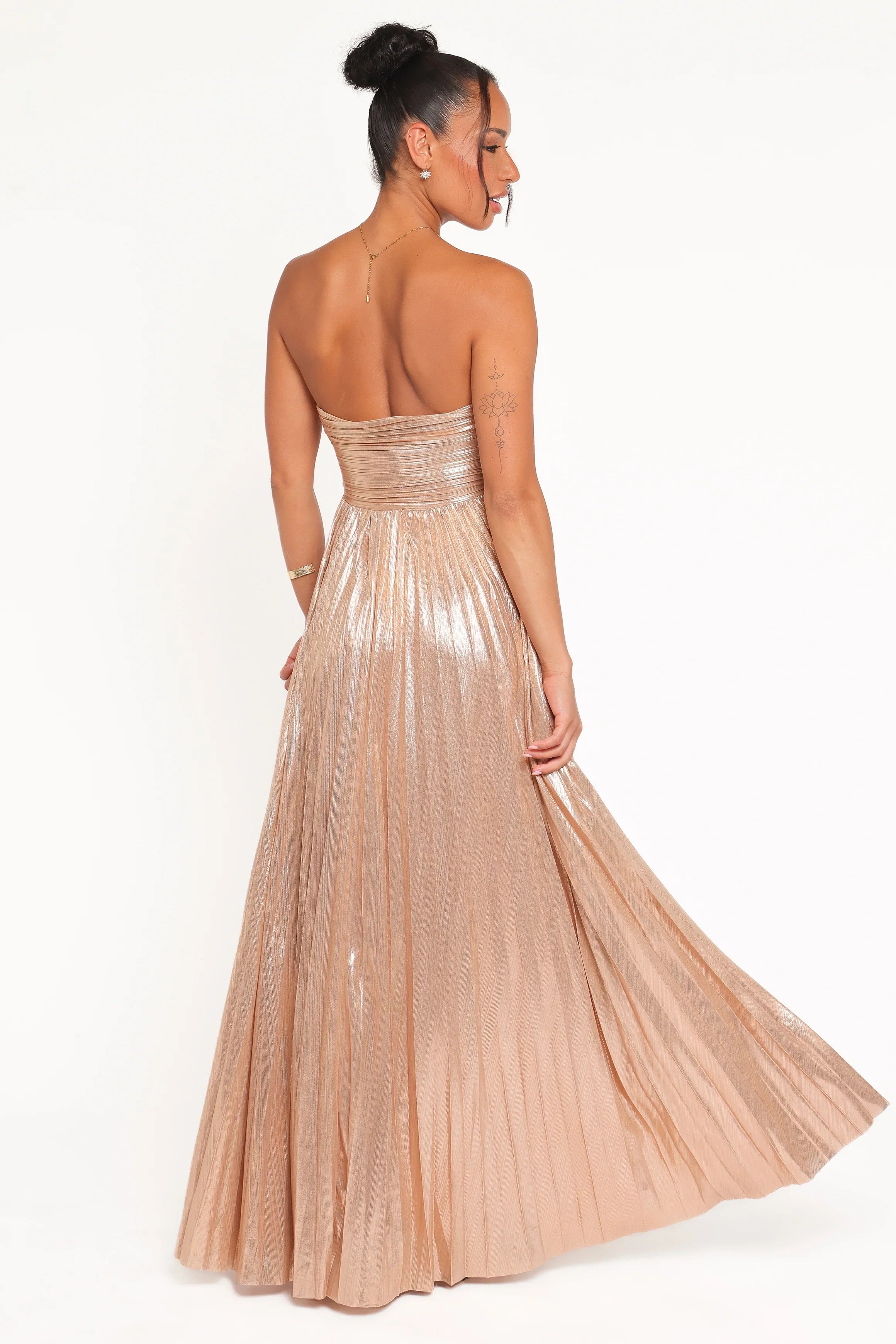 Faye Strapless Maxi Dress Gold