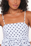 Quinley Romper Blue Polka Dot