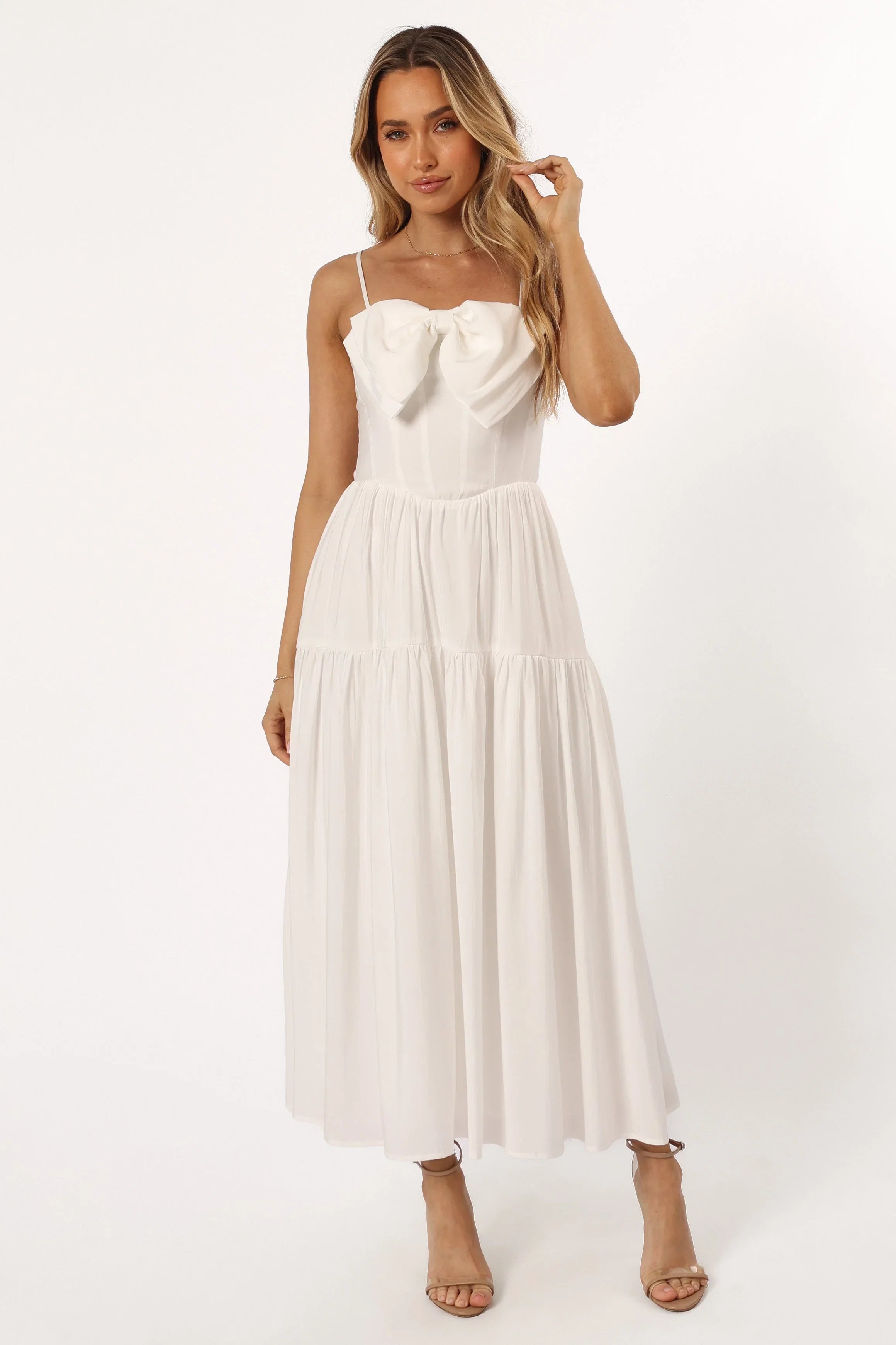 Maeve Midi Bow Dress Ivory