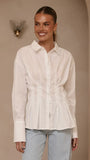 Riley Long Sleeve Top White