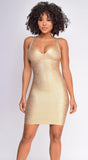 Azariah Gold Bandage Dress