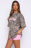 Offstage Printed Oversized Tee Dark Leopard