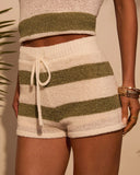 Spring Breeze Striped Knit Drawstring Shorts