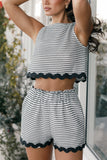 Caty Short Set White Black