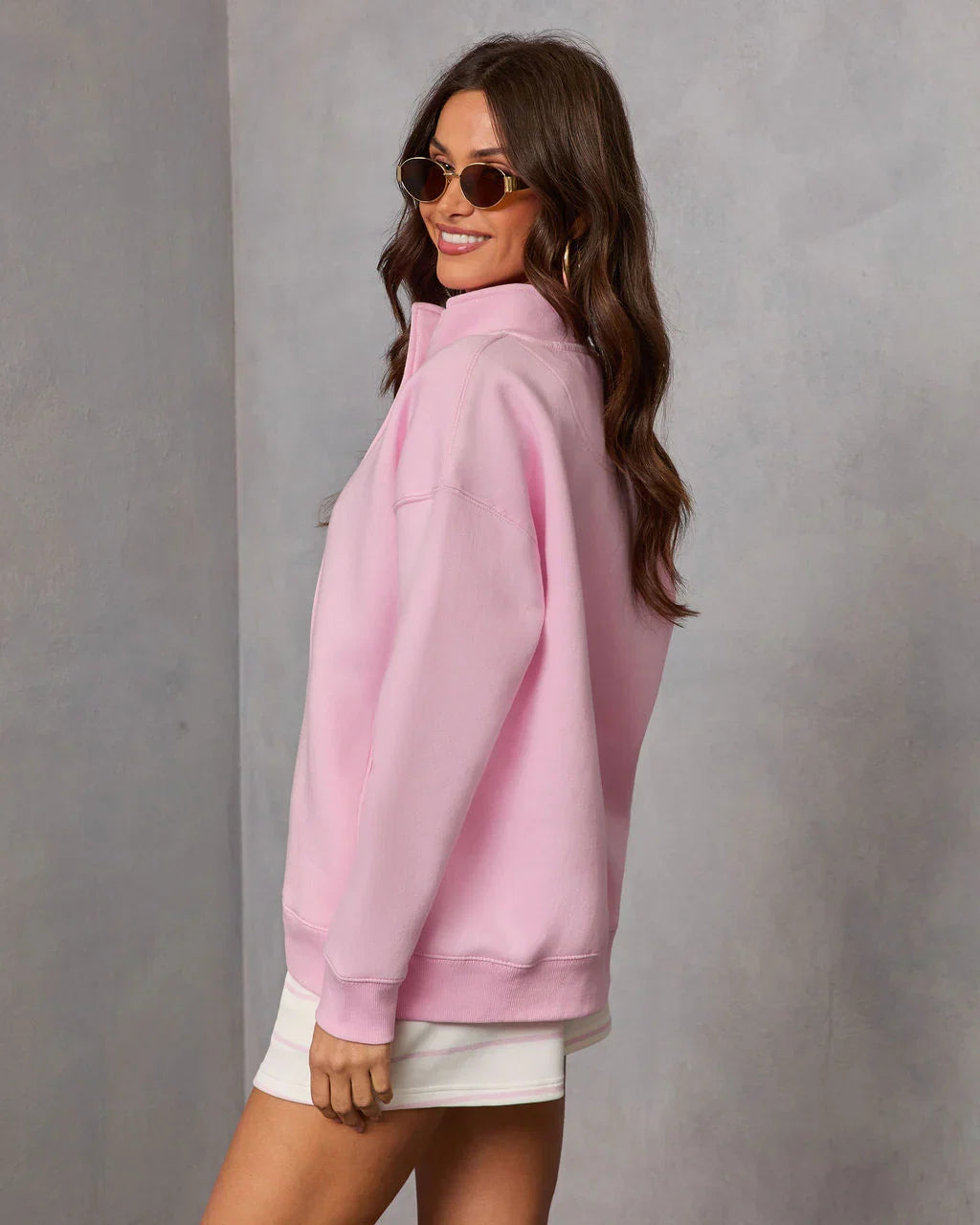 Cloud Kiss Partial Button Sweatshirt