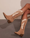 Airy Flutter Embroidered Butterfly Western Boots