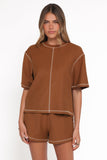 Melody Knit Short Set Chocolate
