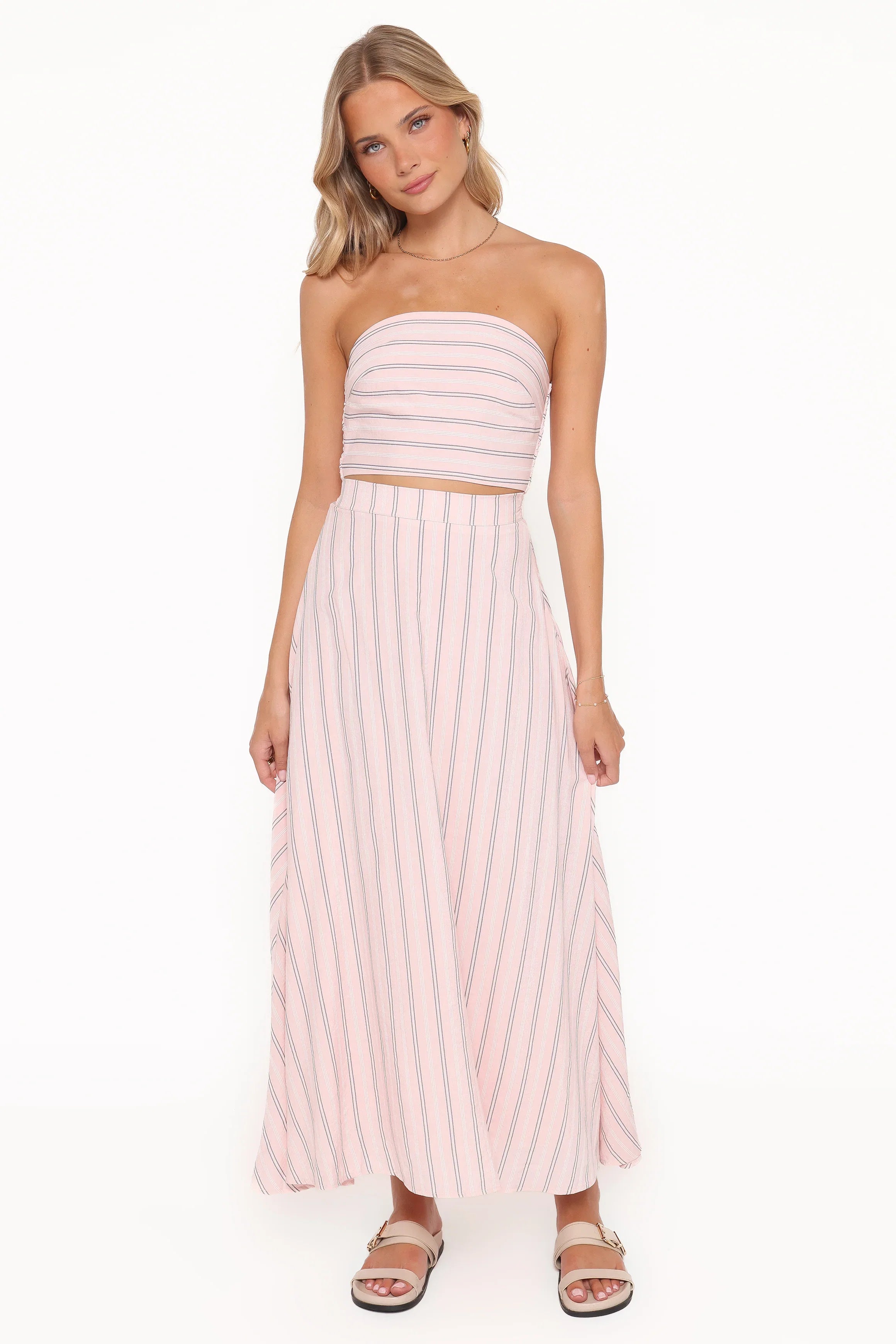 Serafina Two Piece Set Pink Blue Stripe