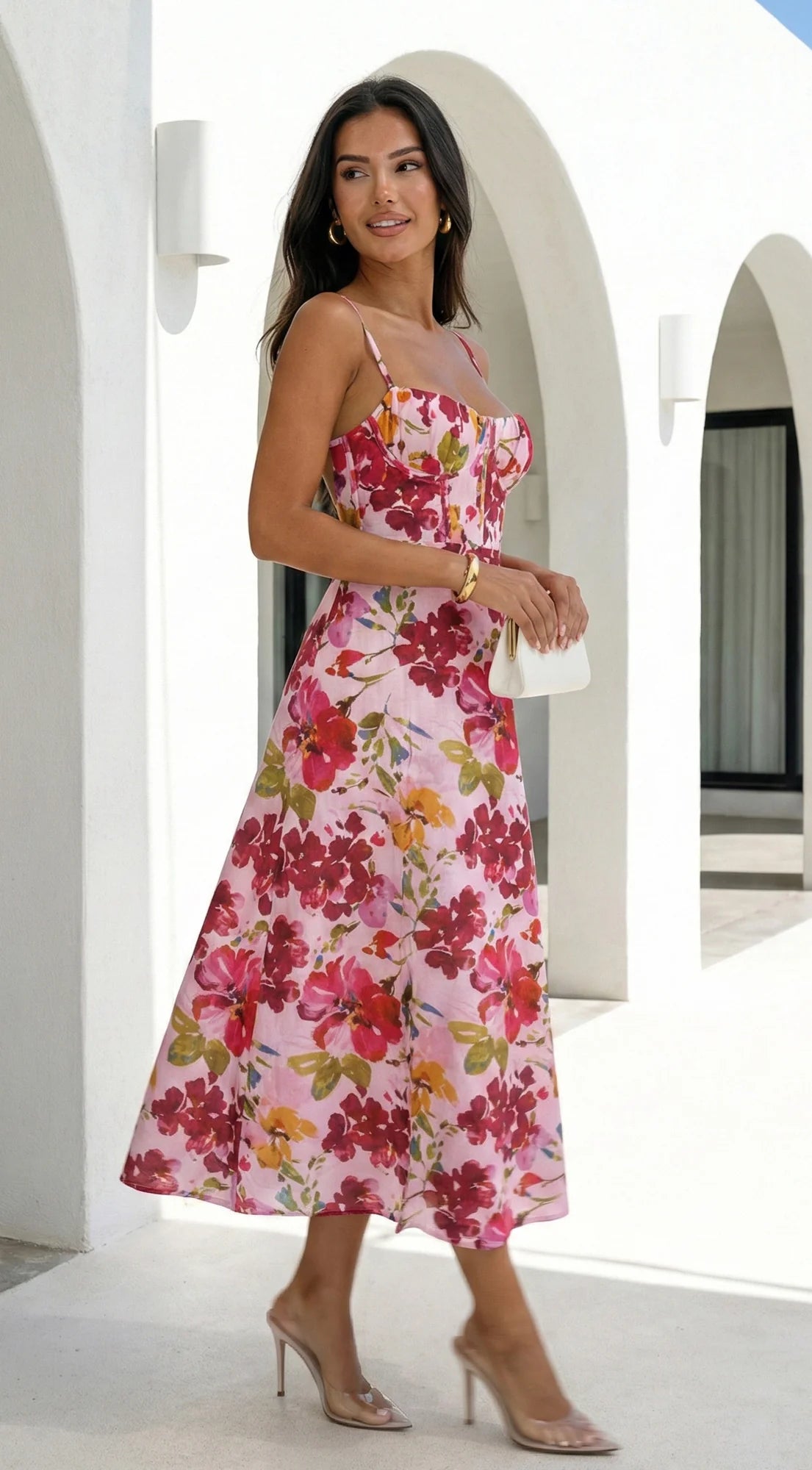 Floréa Bodice Floral Maxi Dress Pink