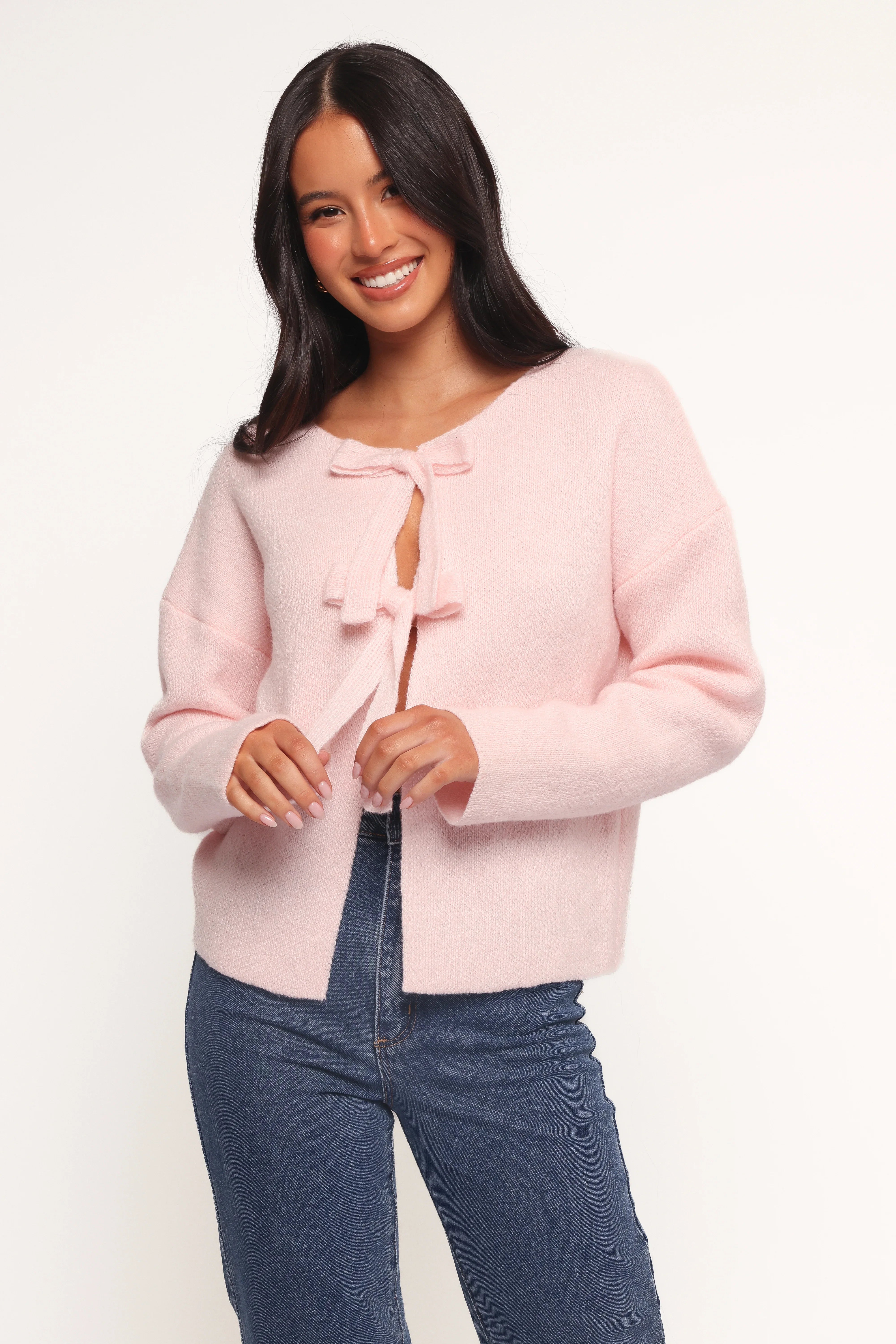 Arden Bow Cardigan Pink