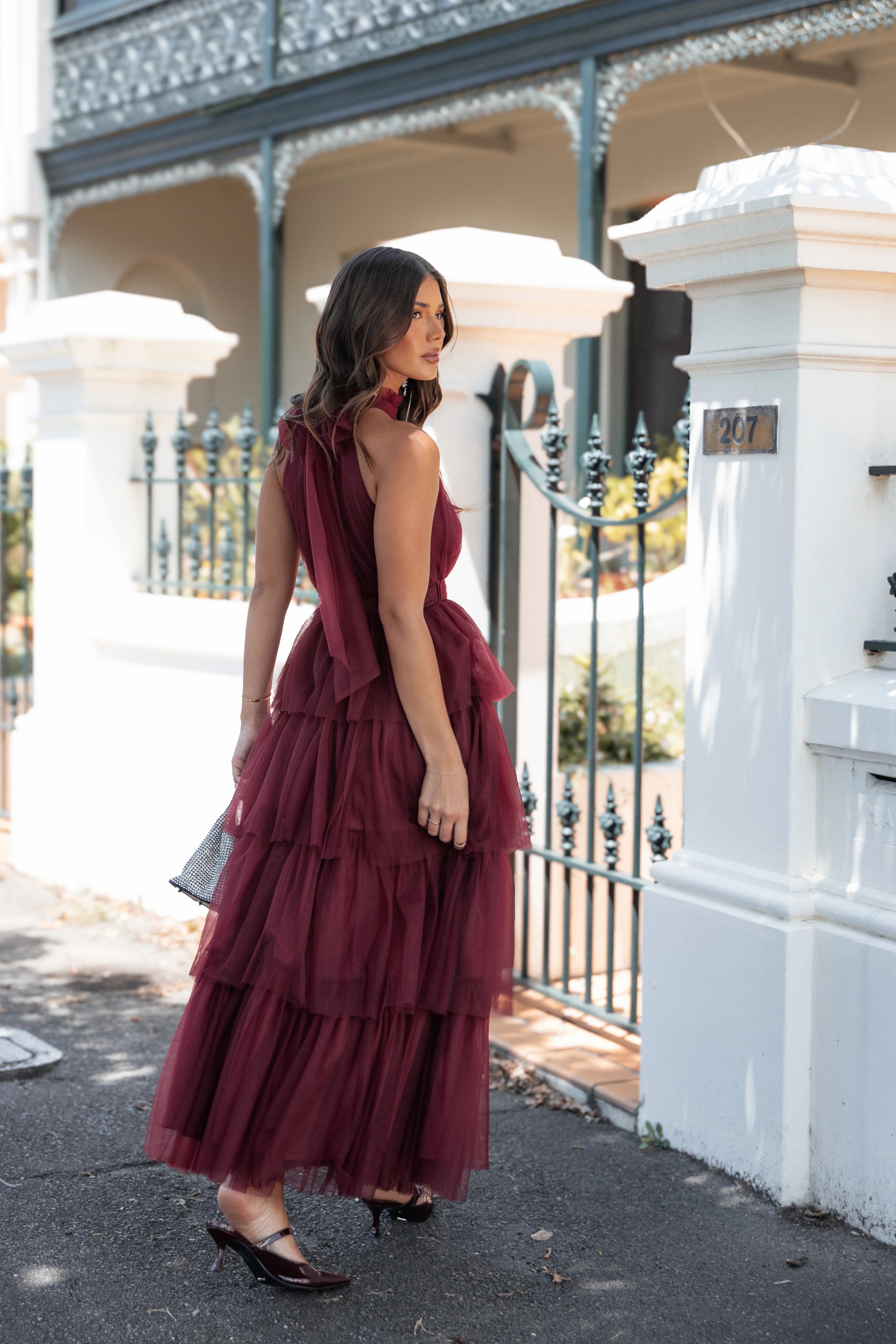 Frances Halterneck Maxi Dress Wine
