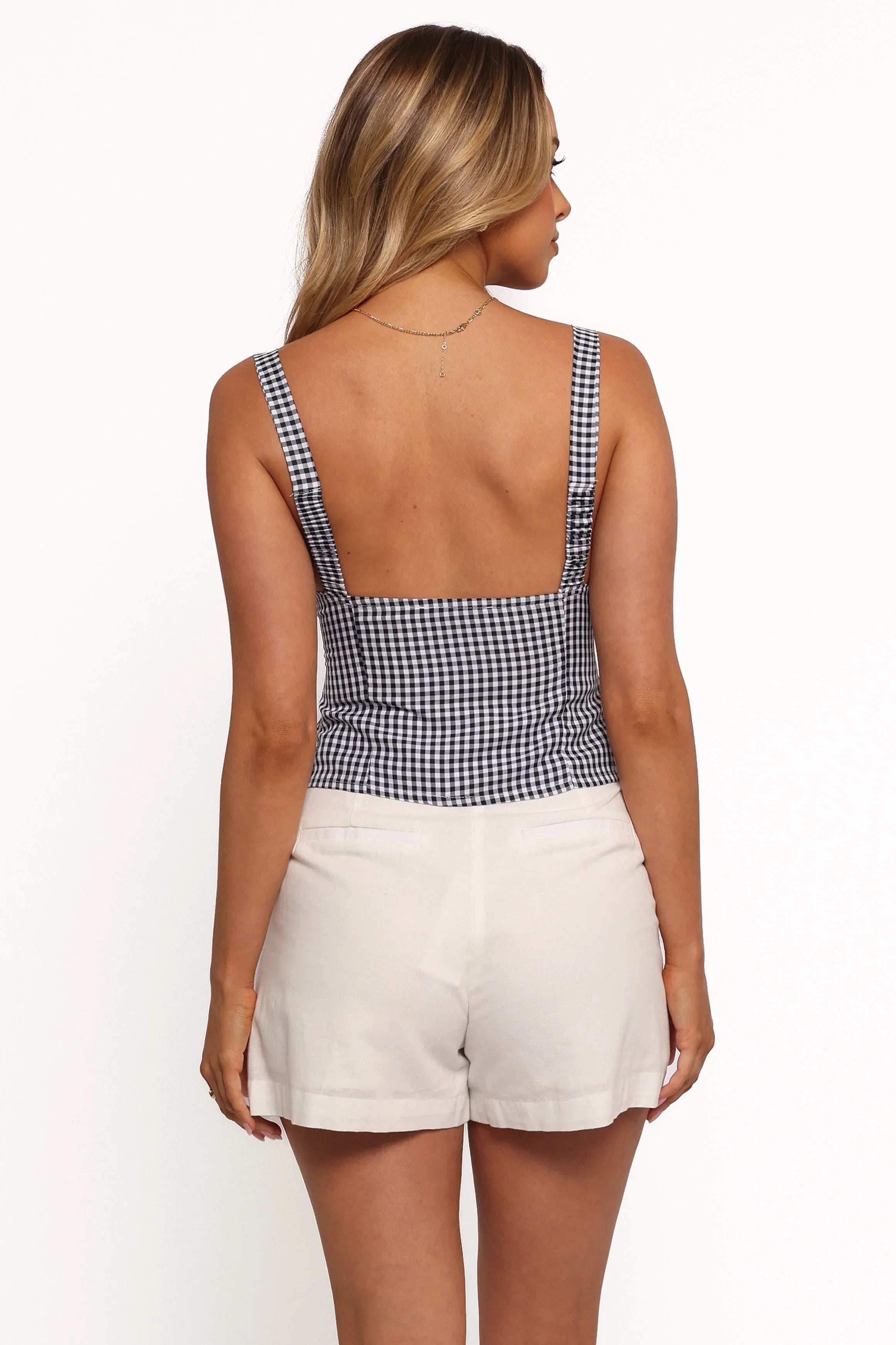 Danella Top Navy Gingham