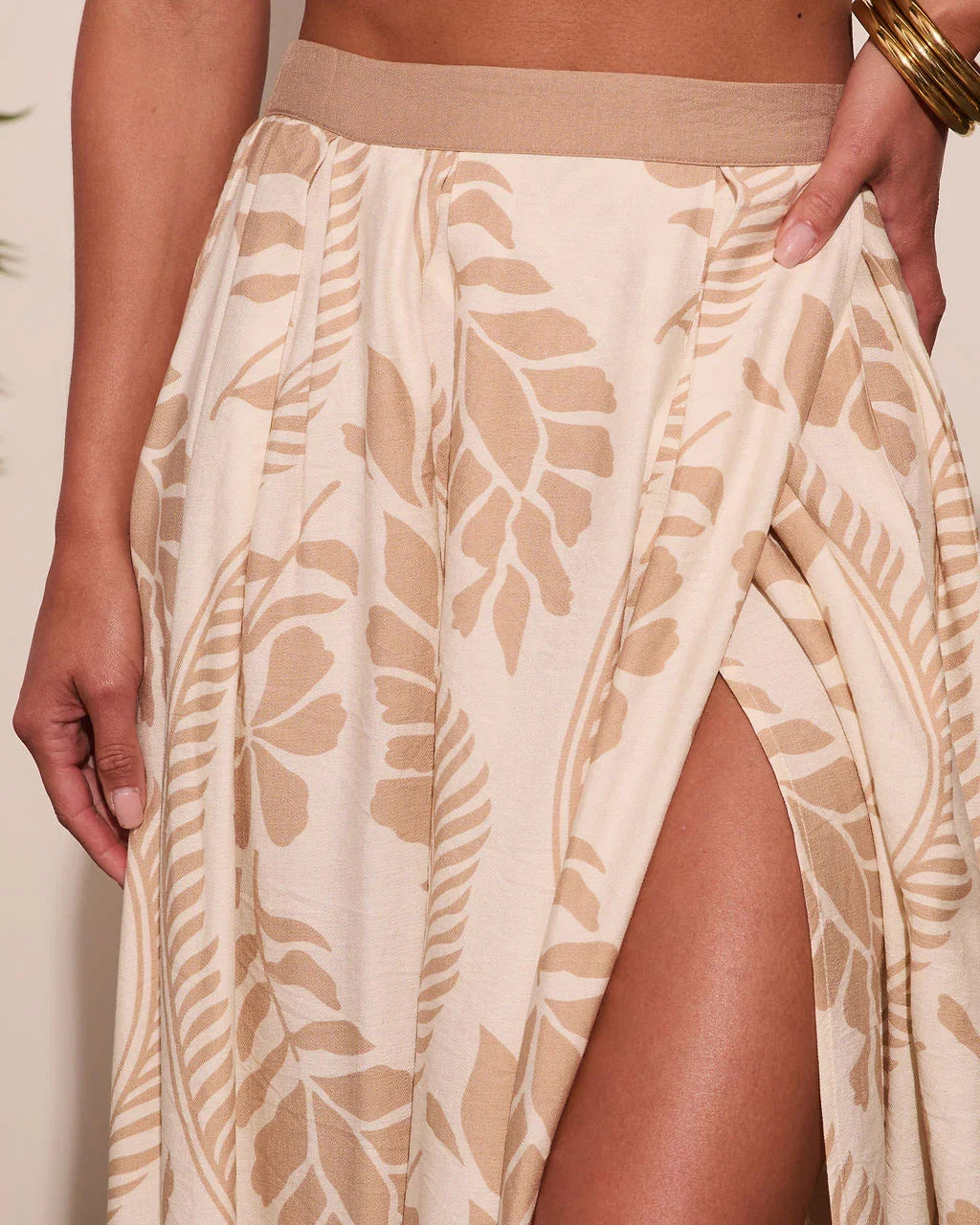 Riviera Glow Tropical Print Maxi Skirt
