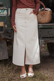 Dana Denim Midi Skirt Bone