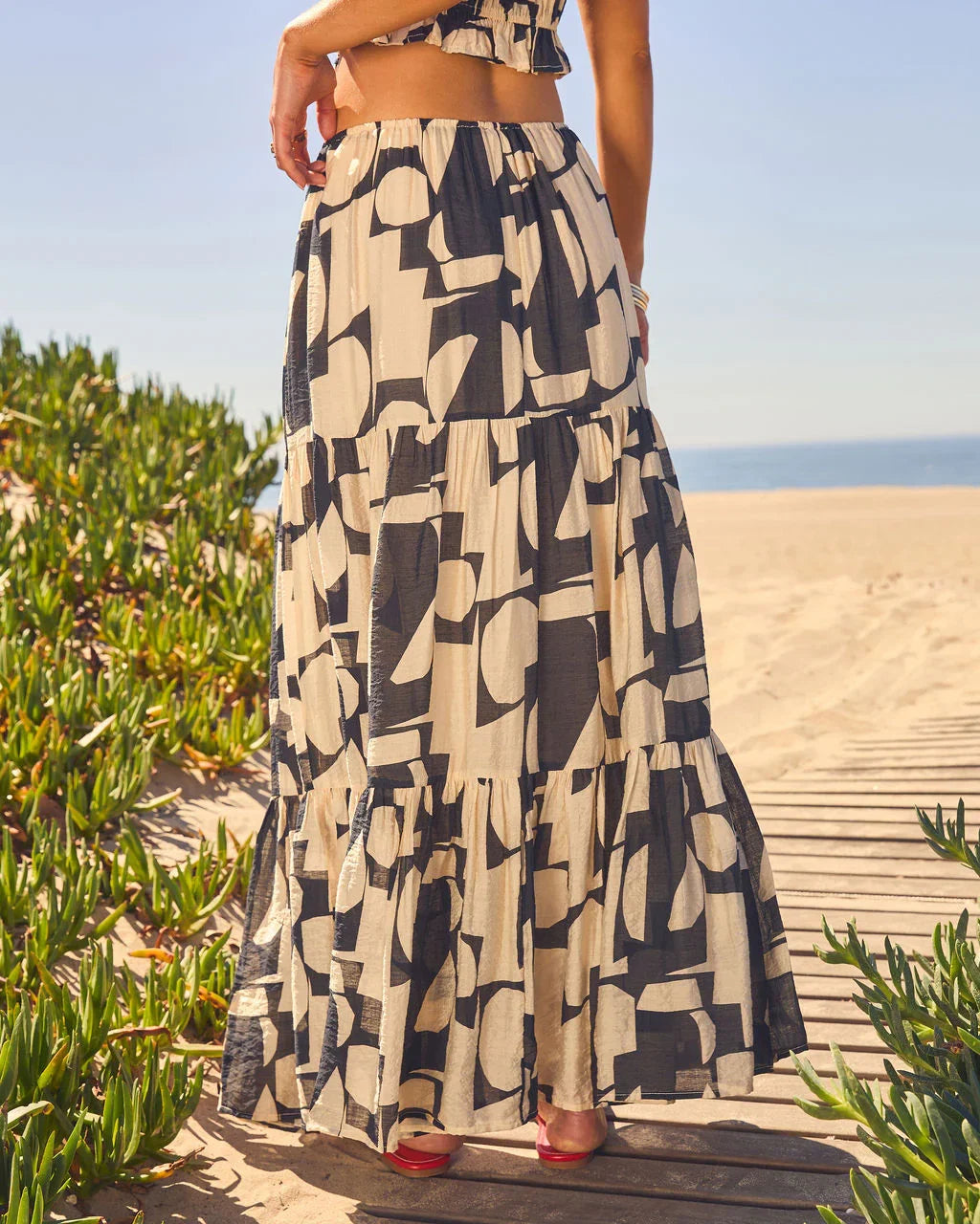 Weekend Wanderer Abstract Print Maxi Skirt
