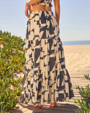 Weekend Wanderer Abstract Print Maxi Skirt