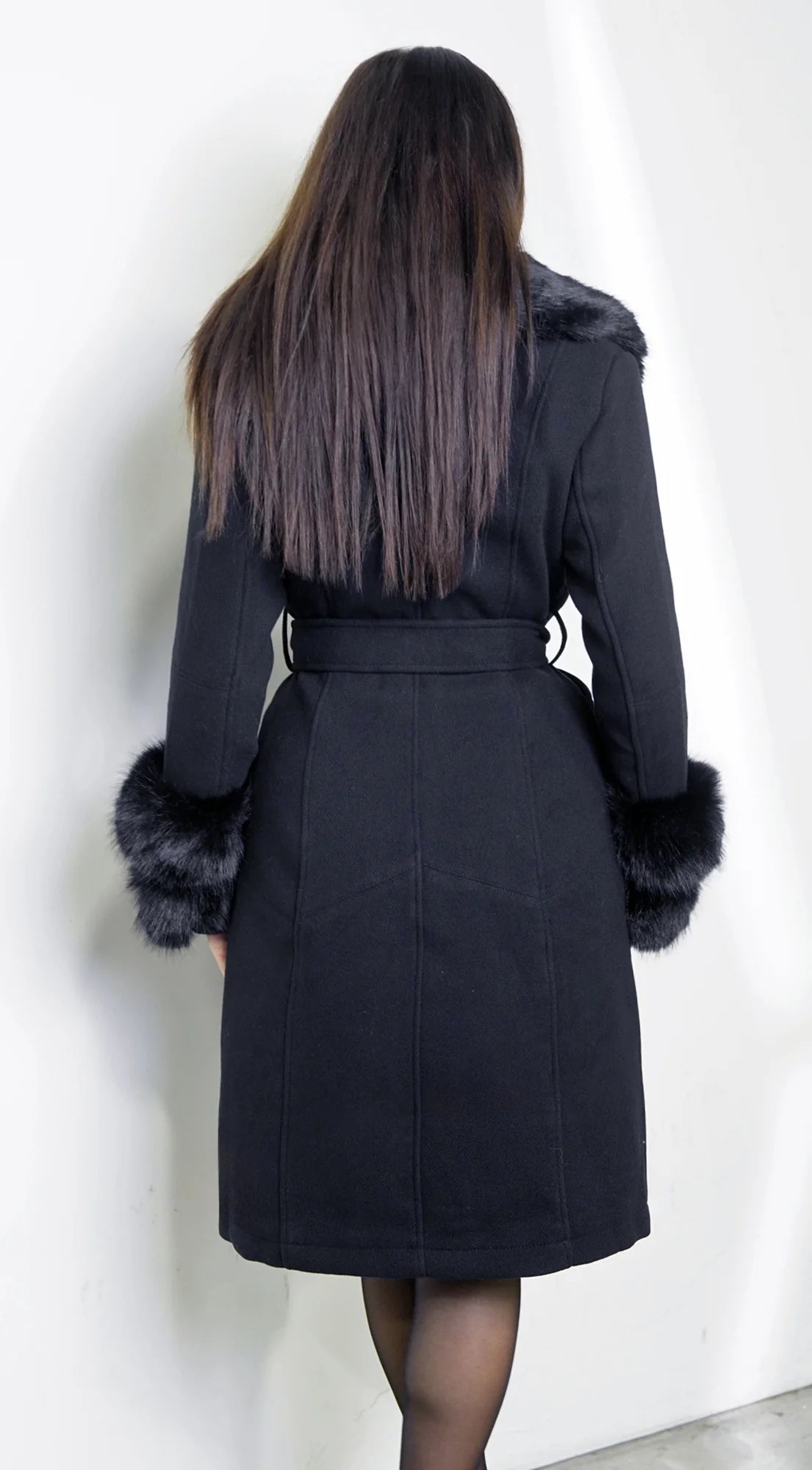 Renée Faux Fur Coat Black