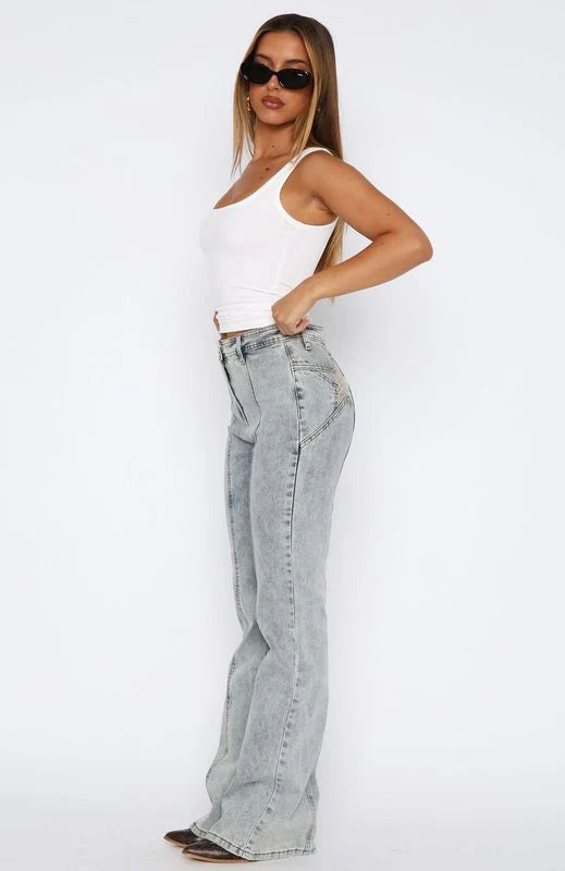 Zoe High Rise Bootleg Jeans Light Blue Acid