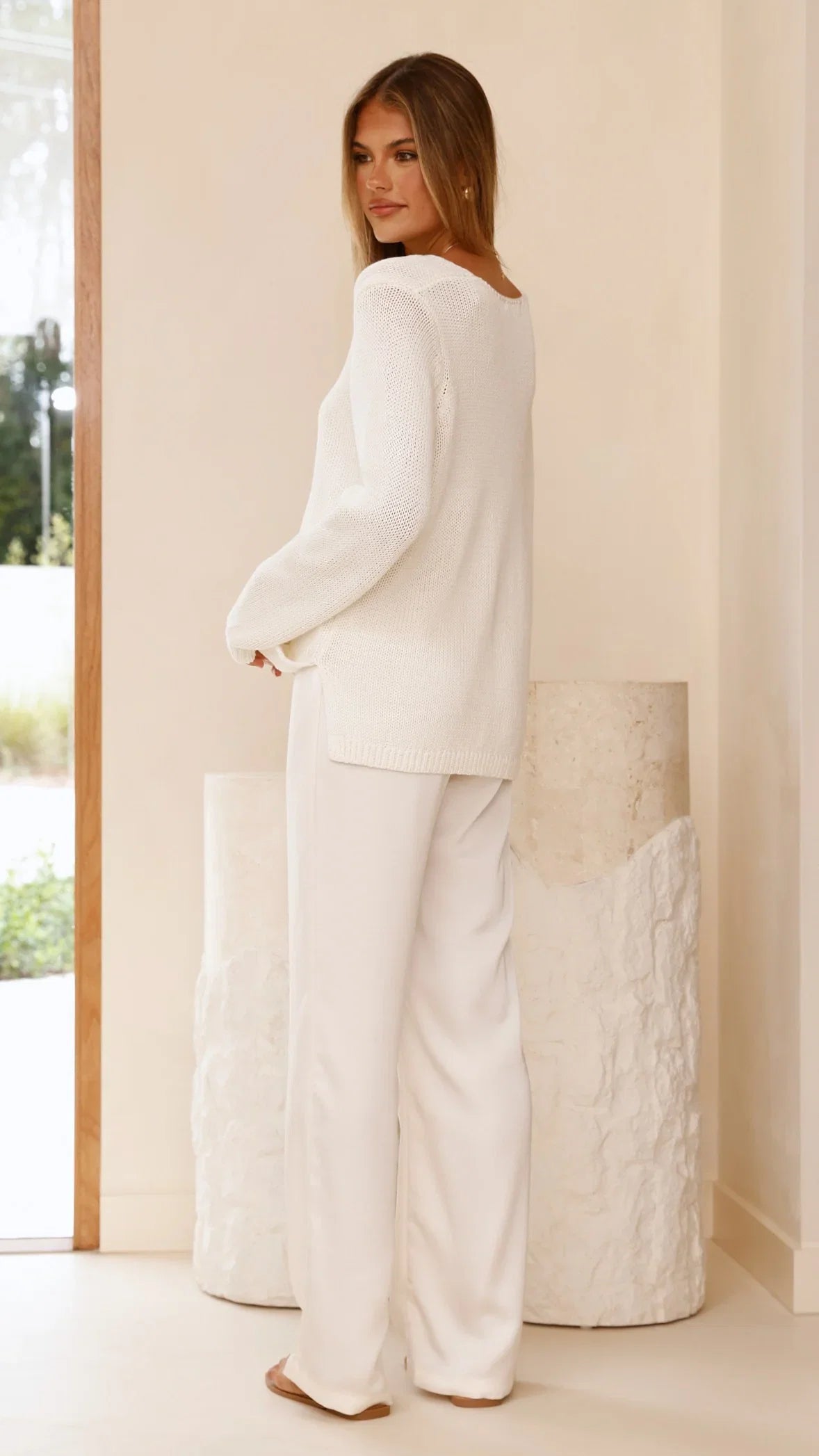 Imogen Button Pants Cream