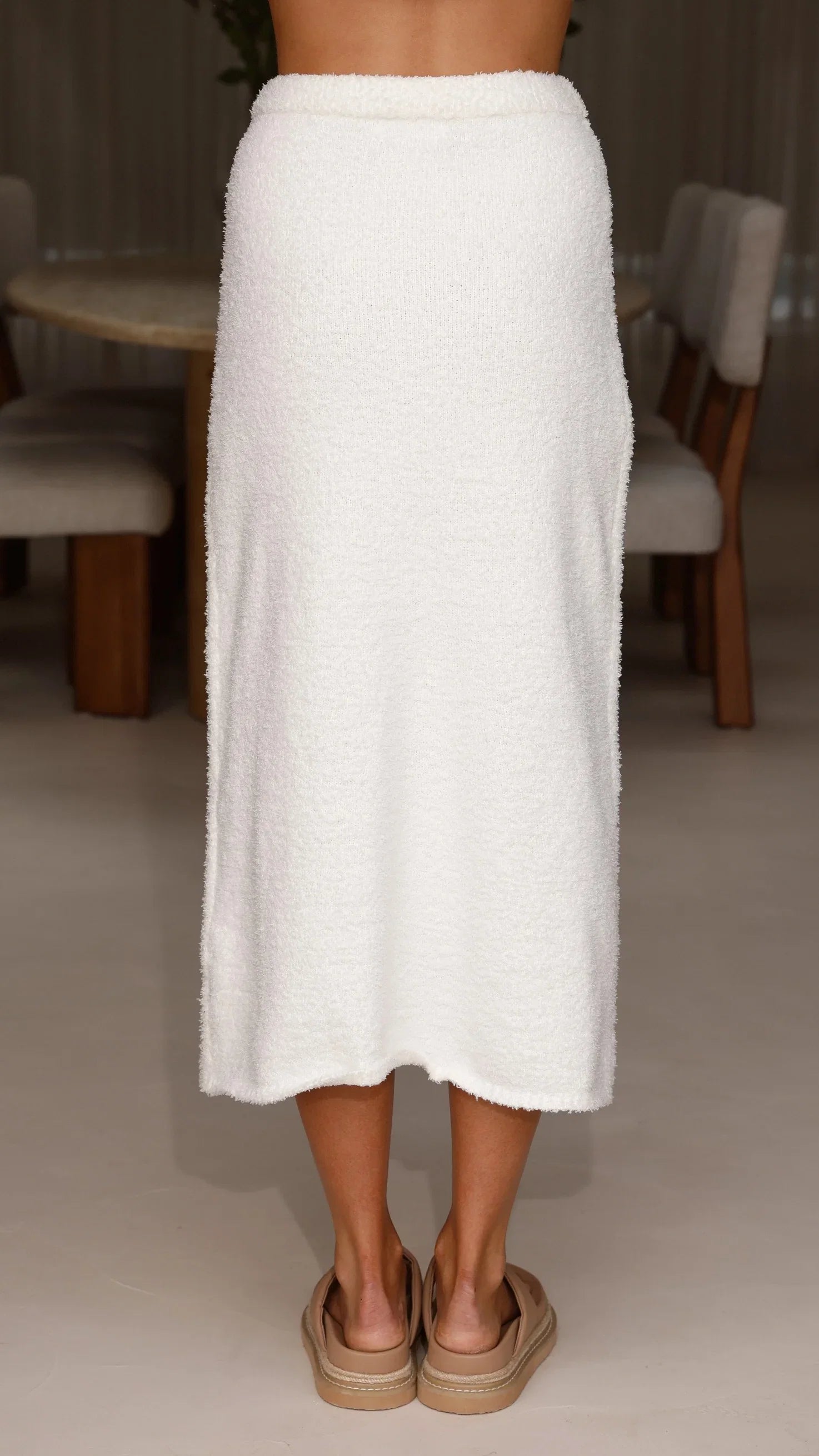 Cohen Knit Midi Skirt Off White