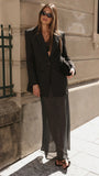 Onella Sheer Maxi Skirt Black White Spot