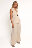 Trula Wide Leg Pant Oatmeal