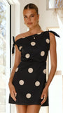 Ebbe Mini Dress Black Cream Polka