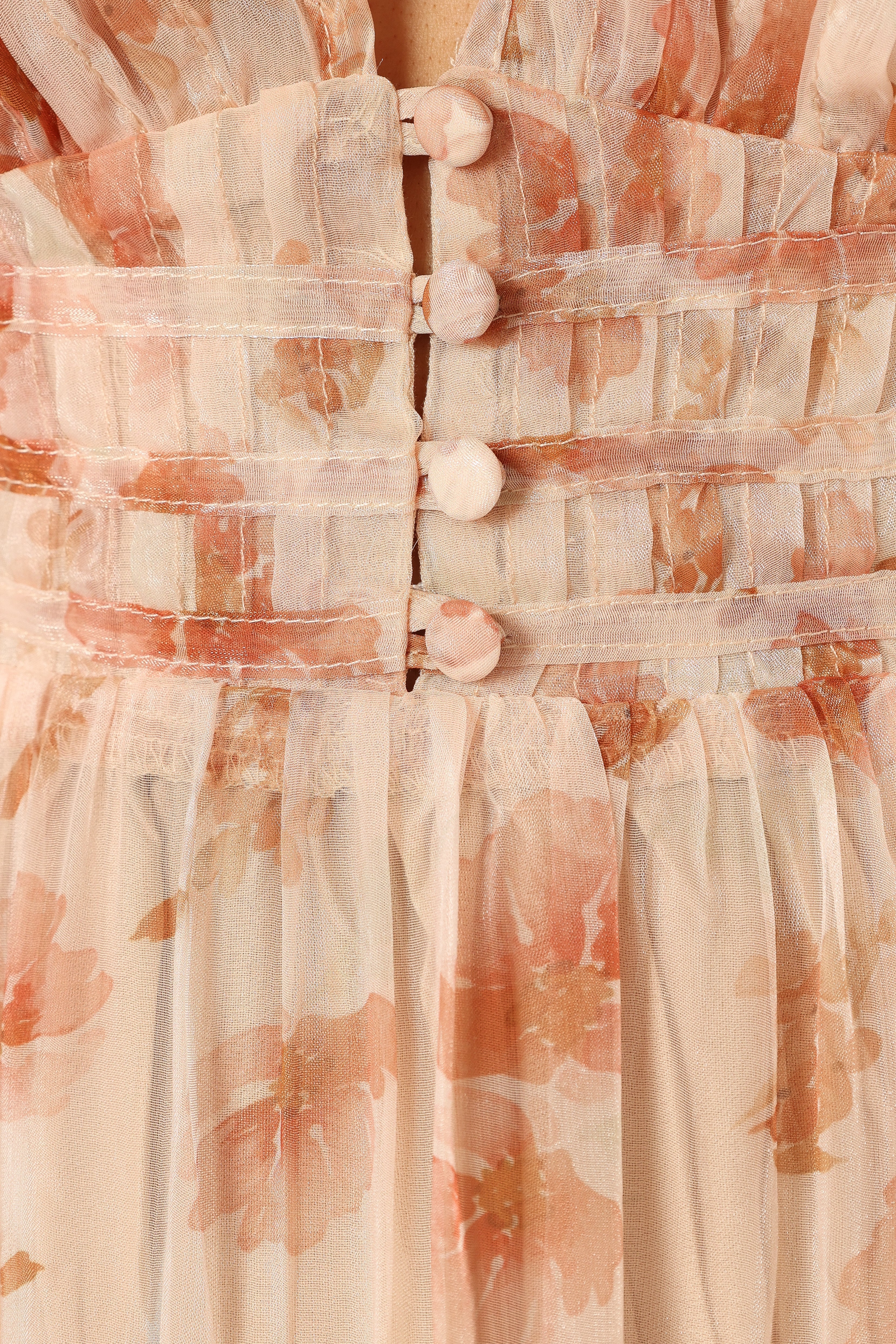 Wendi Ruffle Dress Dark Peach Floral
